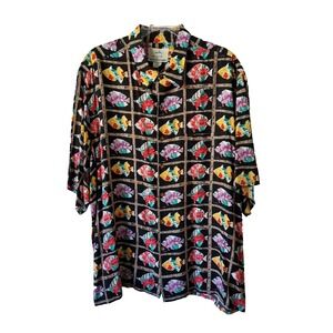 Vtg Reyn Spooner x Miles Collection Shirt Men's XL Hawaiian 100% Spun Rayon